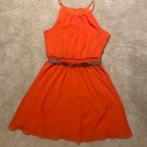 Orange Belted Dress - Picture 1 of 4
